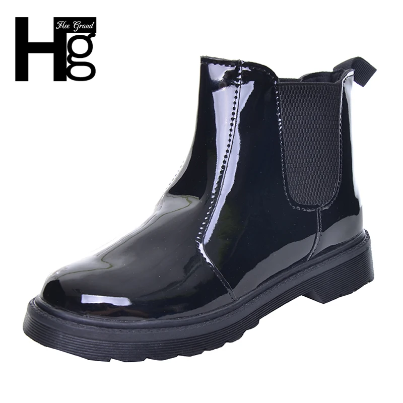 

HEE GRAND Women Boots 2017 European Autumn Winter Ankle Boots Girl's Riding Shoes Low Cut Black Shoes For Female XWX3149