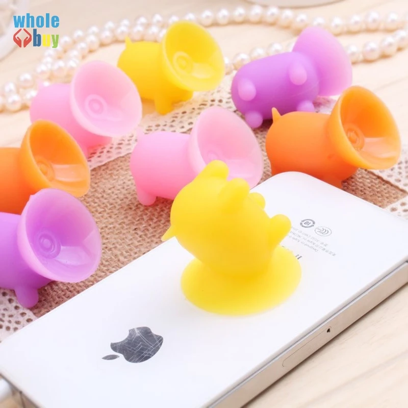 

500pcs/lot Pure Silica Gel Multi Color Pig Sucker Stand Holder for Car Mobile for Iphone Samsung Huawei HTC LG Phone Accessory