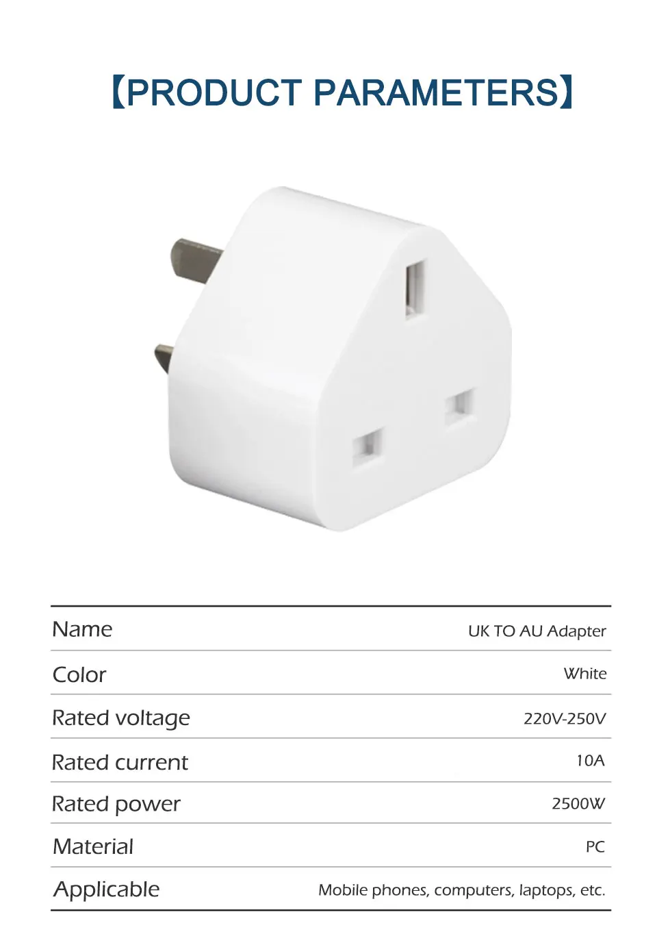 New UK TO AU Plug Travel Adaptor 3 pin AU Converter UK to AU Plug Charger For Australia New Zealand For Mobile Cell Phone Tablet (4)