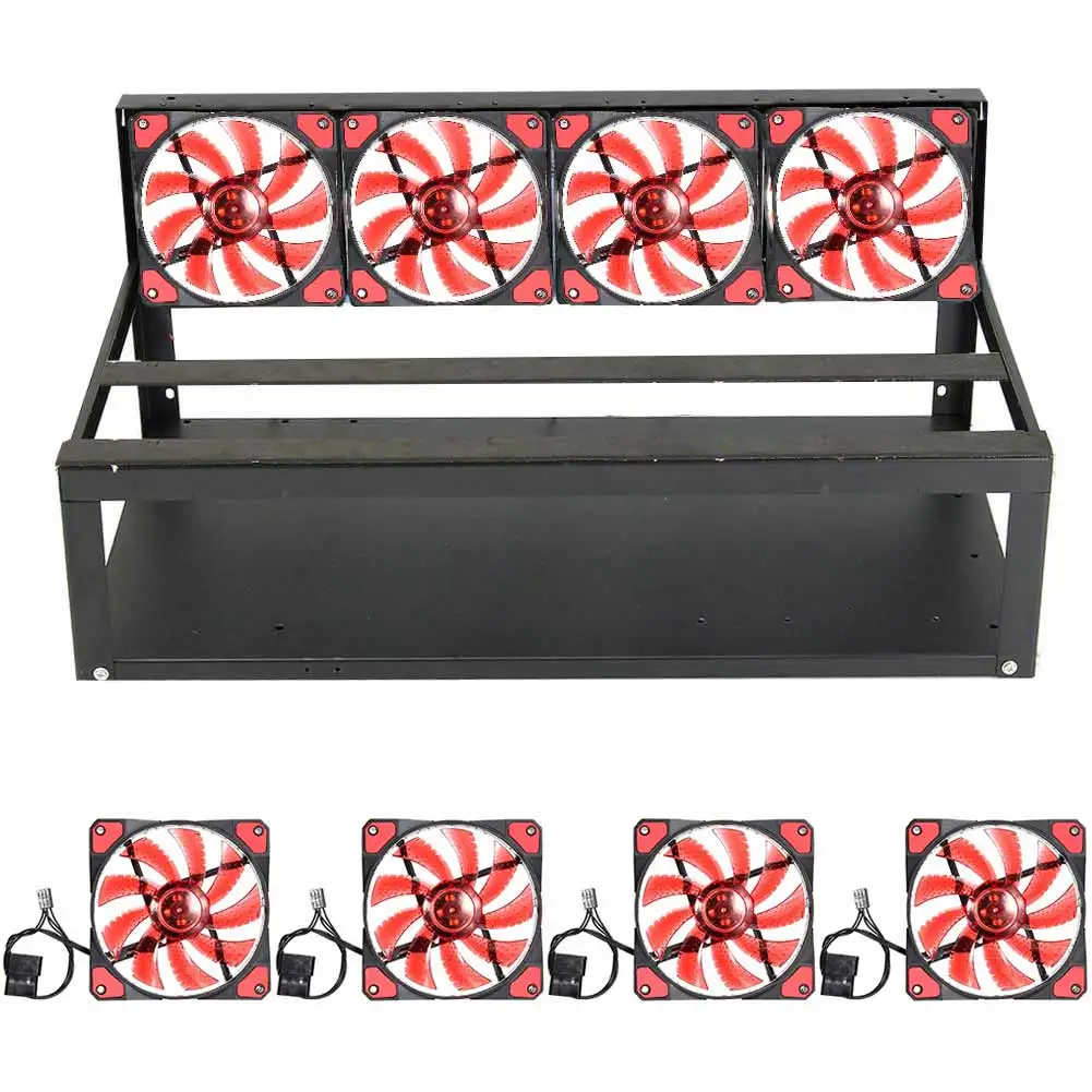 New Steel Coin 6 GPU Mining Rig Aluminum Case /4 Fans for ETH ZEC/Bitcoin fit under 25cm GPU EM88 New Steel Coin 6 GPU Mining Rig Aluminum Case /4 Fans for ETH ZEC/Bitcoin fit under 25cm GPU EM88
