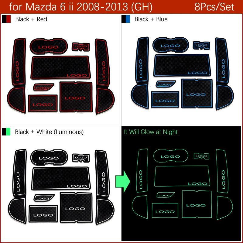 Для Mazda 6 2008~ 2013 GH противоскользящие резиновые чашки коврики ворота Слот коврик 2009 2010 2011 2012 Седан универсал аксессуары Стикеры стайлинга автомобилей