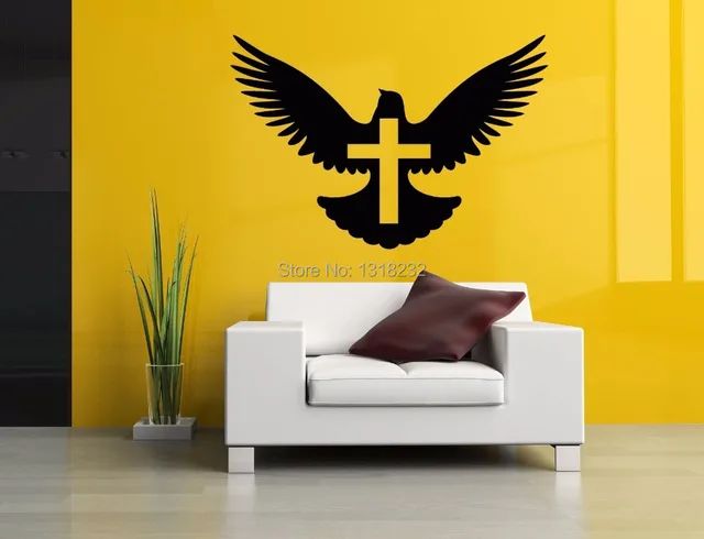 bird animal wall sticker mural pigeon bird cross vinyl wall decal
