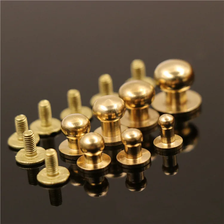 10pcs brass leather belt buckle fastener screws for men belt hardware