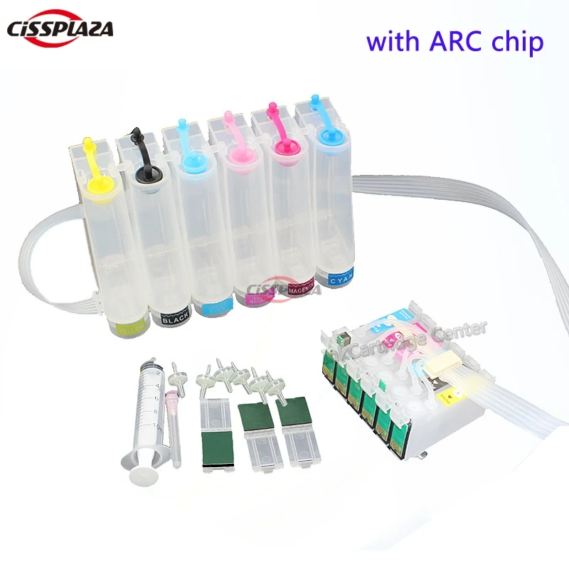 

CISSPLAZA T0781 - T0786 INK system Bulk Ink System CIS CISS compatible for epson R280 r380 rx595 rx580 rx680 Artisan 50