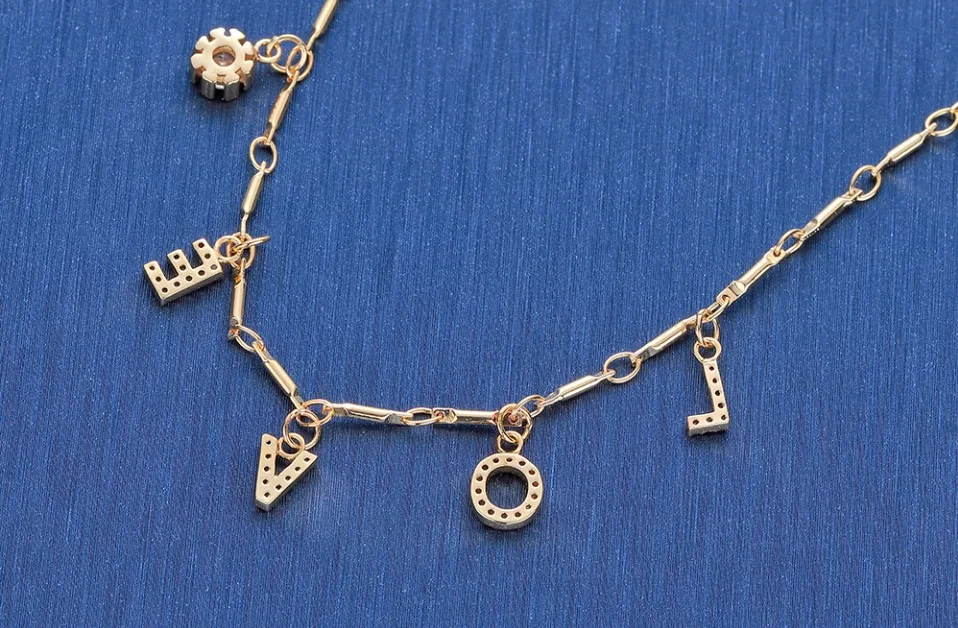 DUOYING ожерелье, циркониевое женское модное ожерелье, ожерелье с надписью, золотое ожерелье для матери, подарок, персональный NLK121