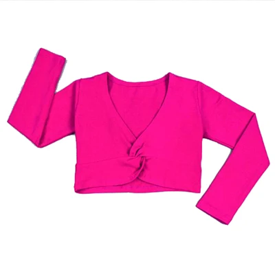 2018 Fashion Girl Ballet Gymnastic Leotard Jacket Long Sleeved Dance Sweater Top Coat Kids Dance Clothing Jacket Wrap Ballet rose