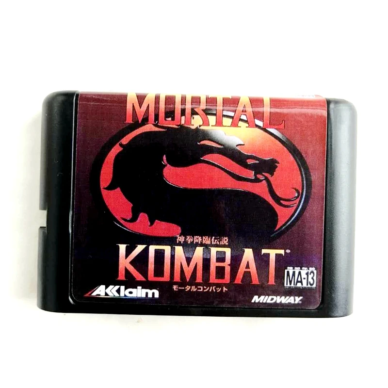 Карта памяти Mortal Kombat 16 бит MD для Sega Mega Drive 2 SEGA Genesis Megadrive | Электроника