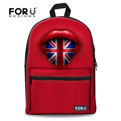 Forudesigns/Дизайнер США Флаг Великобритании рюкзак Винтаж Для женщин backbag холст детские книги сумка подросток Обувь для девочек печати Bagpack - Цвет: B007J2