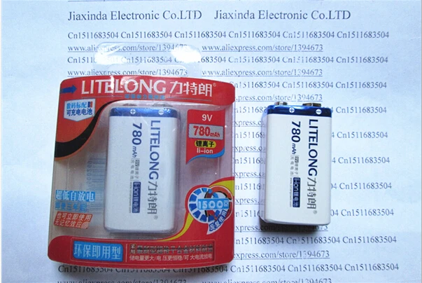 Litelong 9 В 780 мАч 9v780mah 6f22 аккумуляторная литиевая батарея мультиметр беспроводной