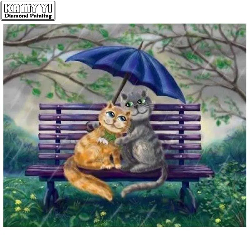 

Full Square Diamond 5D DIY Diamond Painting "cute cat" Diamond Cross Stitch Rhinestone Mosaic Painting decor