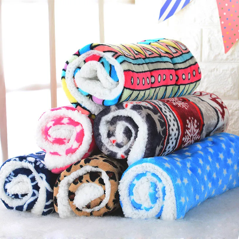 

Autumn Winter Soft Flannel Pet Dog Blanket Breathable Dog Cat Bed Mat Warm Pet Sleeping Cushion Cover For Pet Products