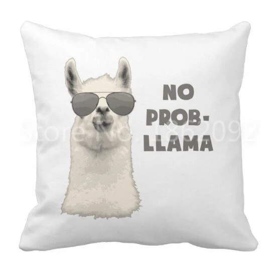 Забавный без проблем Llama подарки Бросок Наволочка Горячая новинка Llama Llamas наволочка из полиэстера Квадратные наволочки с рисунком Sham подарок - Цвет: A