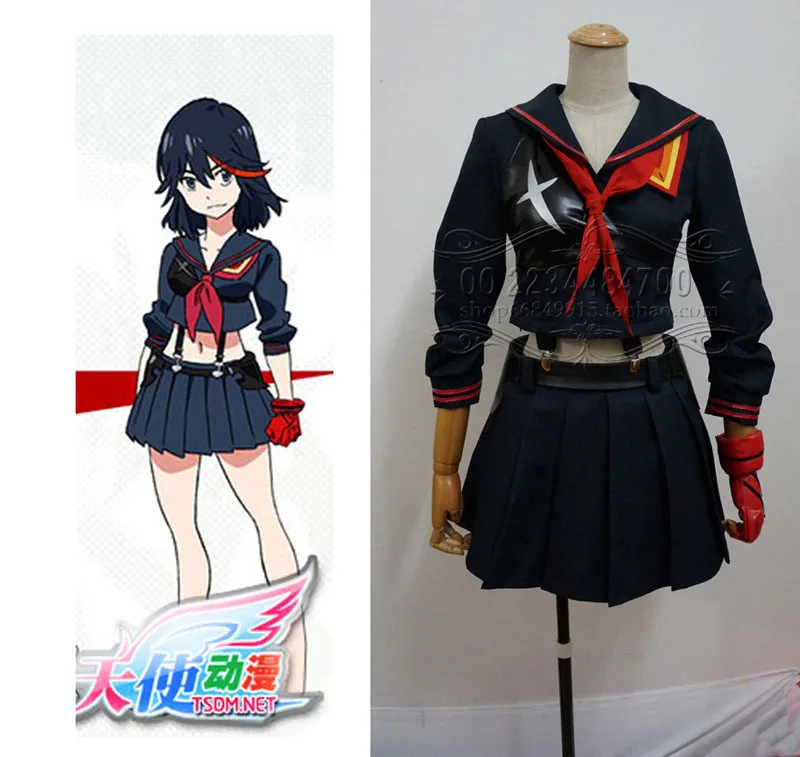 Круши Кромсай Matoi Ryuuko Косплей Костюм для девочки аниме одежда японская школьная форма юбка костюм карнавальный костюм на заказ - Цвет: Черный