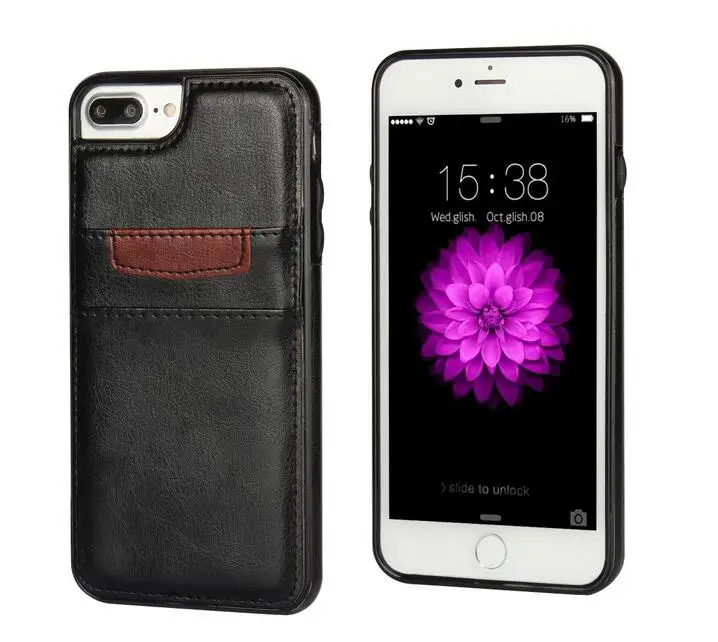 Новое поступление кожа ТПУ чехол с слот Кредитные карты для iphone 7 7 plus iphone 6 6 plus 5S/SE 50 шт./лот DHL