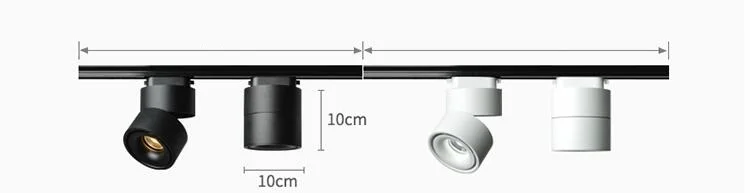 360 градусов вращение AC85-265V 7 Вт/10 Вт/12 W CREE светодиодный Трековый прожектор узконаправленного света отслеживания освещение рельсов для коммерческое освещение для жилых помещений