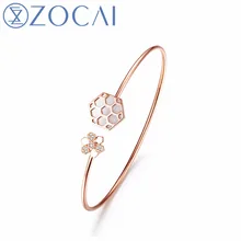 ZOCAI Новое поступление алмазный браслет 0,04 CT Сертифицированный Алмазный Подарочный браслет