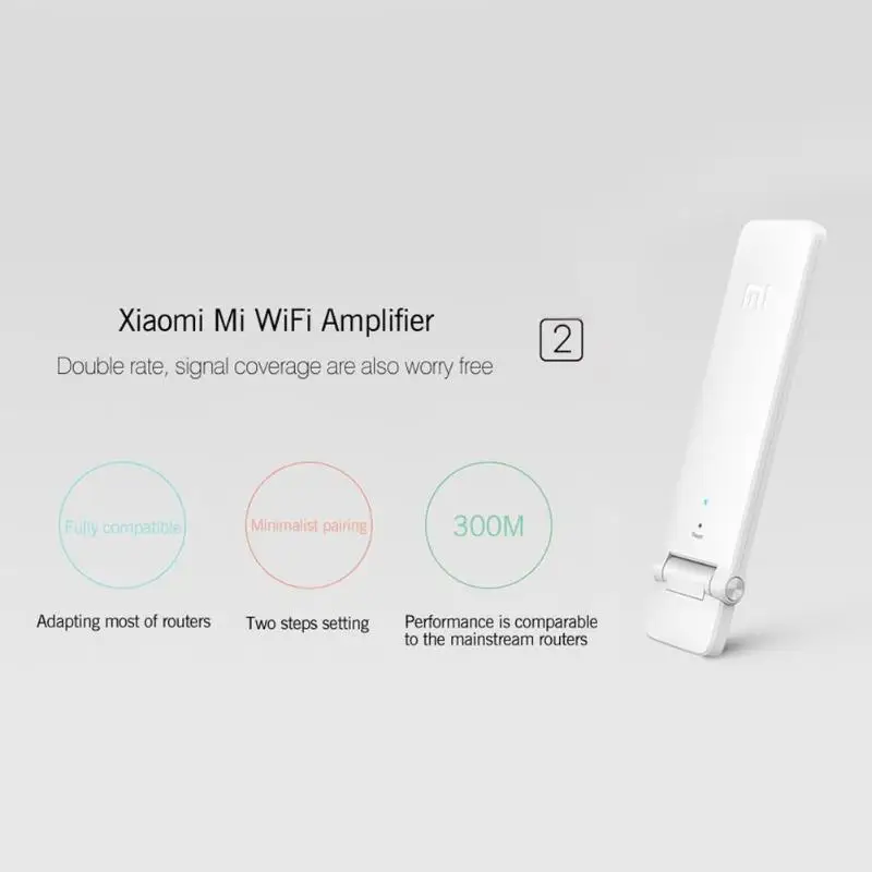 Xiaomi Wi-Fi ретранслятор 2 усилитель-удлинитель 2 Универсальный Repitidor Wi-Fi адаптер 300 Мбит/с 802.11n Беспроводной WI-FI сигнала Enhancemet