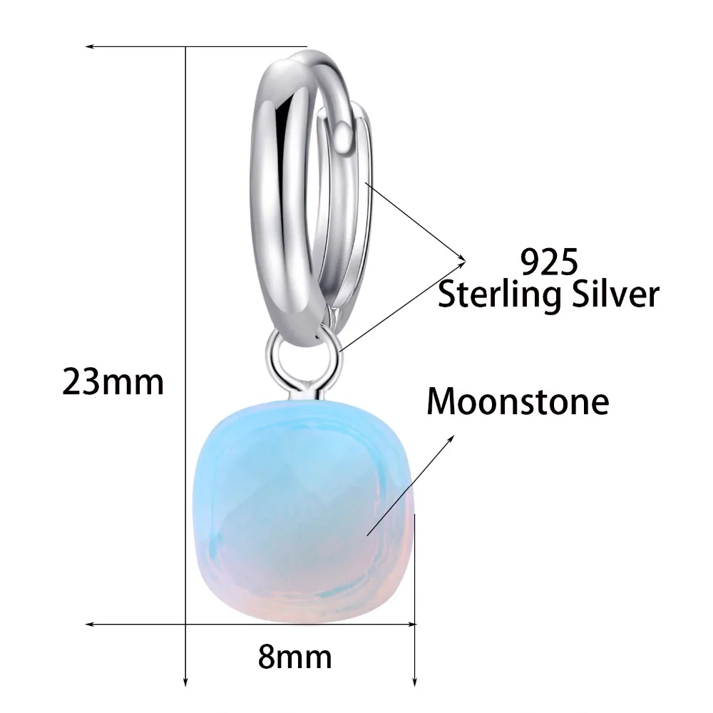 MetJakt, классические серьги-капли из натурального лунного камня, 925 пробы, серебряные серьги с подвеской для женщин, хорошее ювелирное изделие