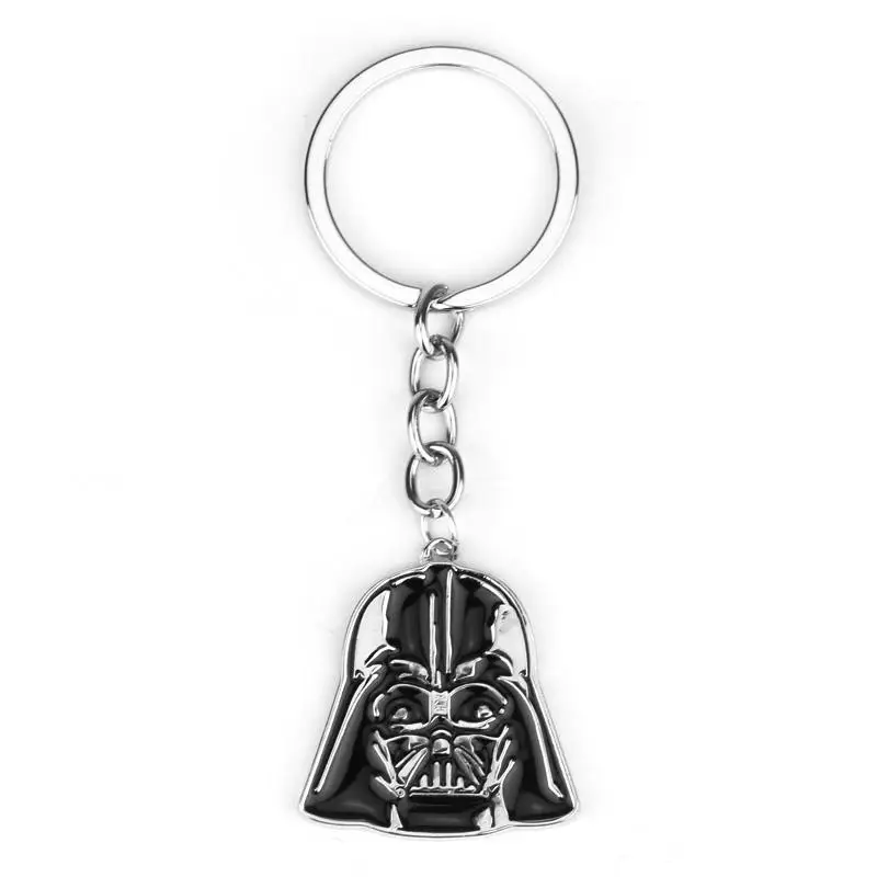 

High Quality Fashion Movie Jewelry Pendant Star Wars Darth Vader Keychain keyring for key Black ename Boys girls kids Gift