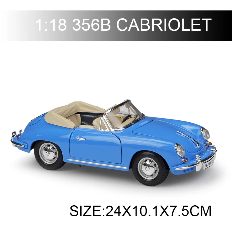 Модель кабриолета Bburago 356B в масштабе 1:18 из металлического сплава|Наземный
