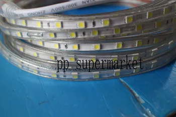 

SMD 5050 AC 220V led strip flexible light 1M/2M/3M/4M/5M/6M/7M/8M/9M/10M/15M/20M +Power Plug,60leds/m Waterproof led light