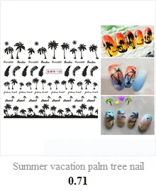 3D стикер для ногтей авокадо винтажная наклейка для ногтей Летняя красочная нашивка "фрукт" маленькие свежие растения милые DIY наклейки 3