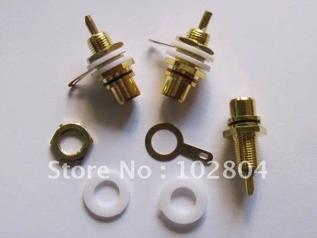 

30 pcs Gold Plated RCA Jack Panel Mount Chassis Socket Red and Black