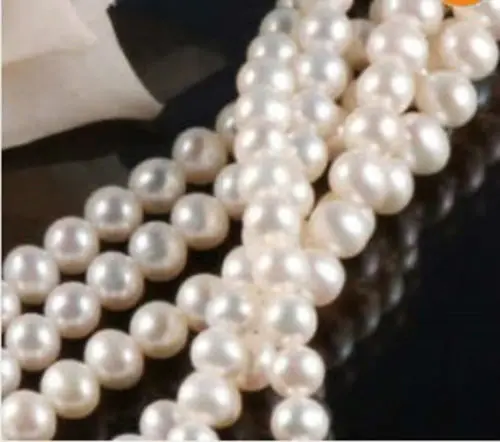

6-7MM Natural White Akoya Cultured Pearl Loose Beads 14.5"