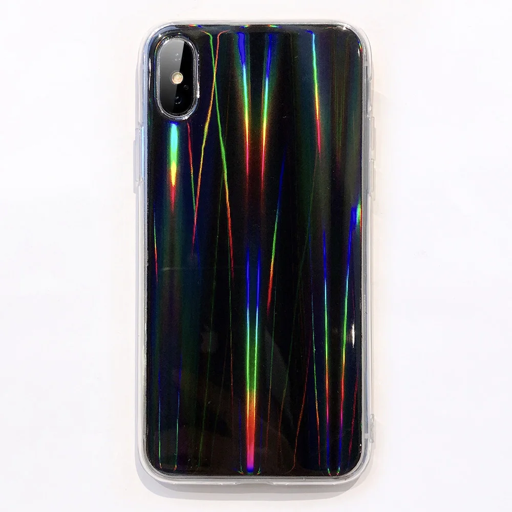 KIPX1122B_1_JONSNOW Aurora Shining Laser Phone Case for iPhone 6 6S 7 8 Plus X XS XR XS Max Glossy Soft Silicone Case Back Cover Capa Coque Fundas