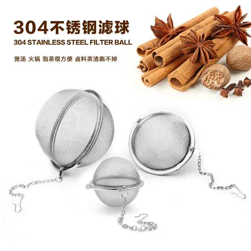 

Filter Ball 304 Stainless Steel Seasoning Isolation Ball Hot Pot Spice Tea Filter