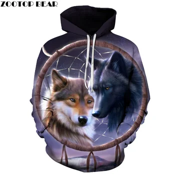

Dreamcatcher Wolf 3d Hoodies Men Women Pullover Fashion Sweatshirts Male Tracksuits Casual Pullover Pocket Hoodie Hooded Coat