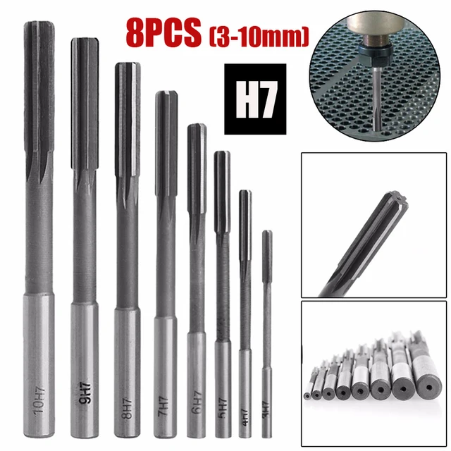 Professional 3/4/5/6/7/8/9/10mm HSS Straight Shank Chucking Reamer Milling Cutter Tool