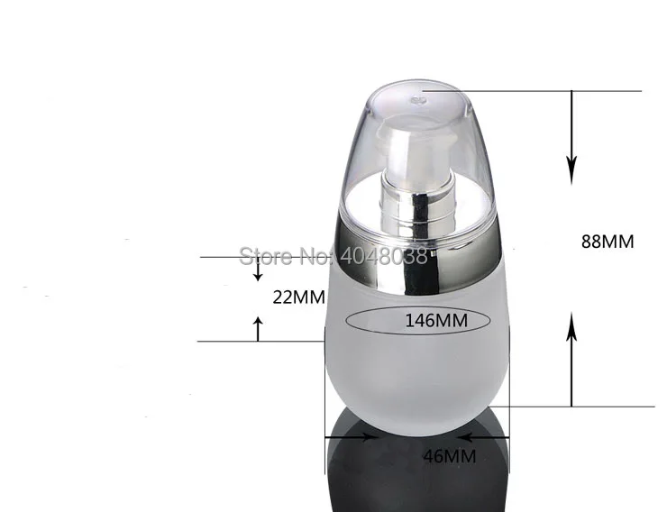 Press Pump Bottle 30 ML Frosted Glass Refillable Cosmetic Container Essence Vials Gold Transparent Cover Emulsion Bottle 5 pcs (2)