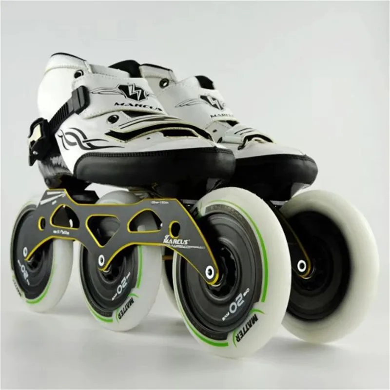 الكربون الألياف الفيبرجلاس سرعة حذاء تزلج بعجلات 3*125 عجلة كيد الكبار المنافسة الشارع سباق أحذية رياضية التدريب Patines F034