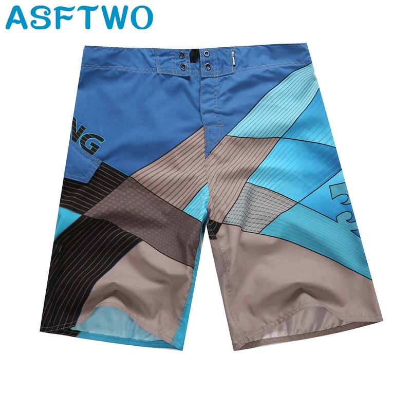 ASFTWO быстросохнущие пляжные шорты полиэстер полосатые шорты для серфинга повседневные пляжные шорты-бермуды для мужчин 30-38