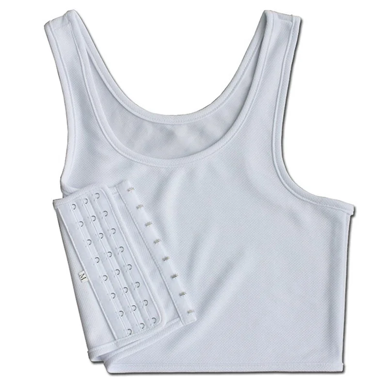 

Women Lady Solid Color Buckle Short Chest Breast Binder Crop Top Vest Tank Tops