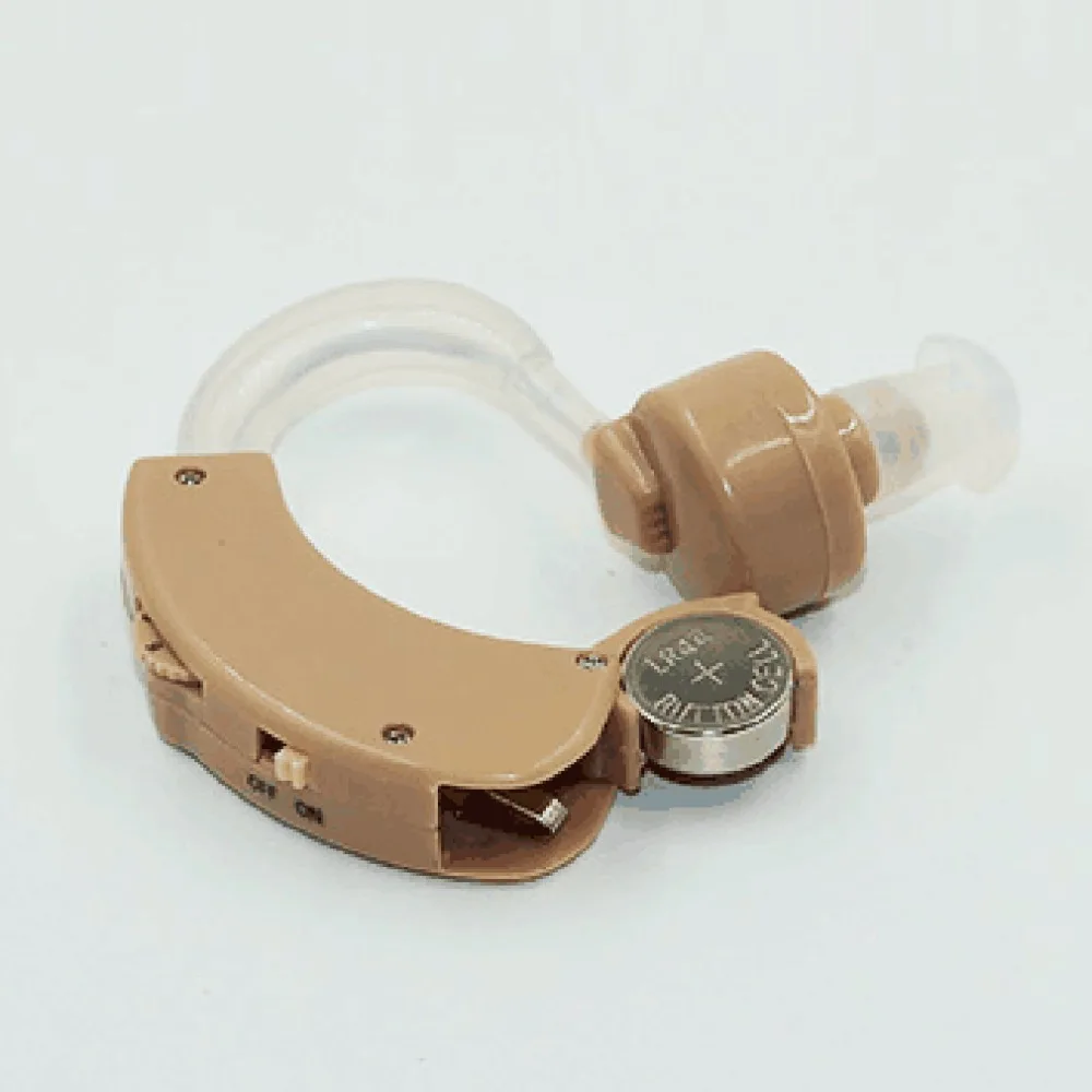 Пластик супер мини Регулируемый Слуховые аппараты уха усилитель звука Объем Тон слушать комплект слуховых аппаратов крючок в ухо JZ-1088A уха