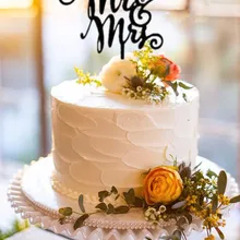 Заказной торт Топпер Mr Mrs Дизайн с сердечком Обручение свадебный торт украшения торта из акрила