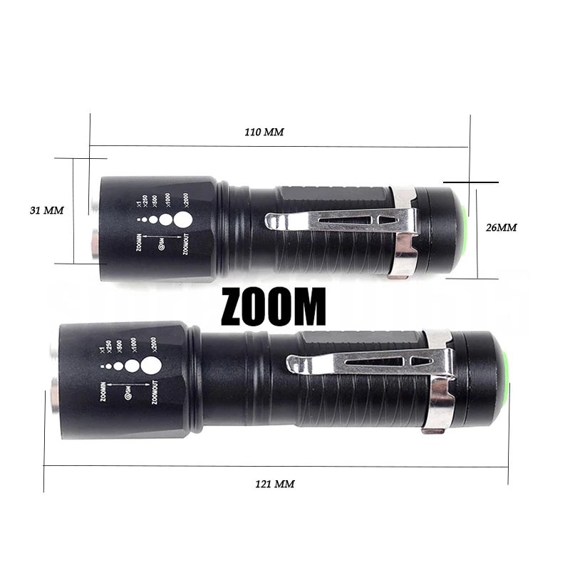 Светодиодный мини-светильник XM-L T6 3800LM алюминиевый водонепроницаемый масштабируемый флэш-светильник фонарь 5 режимов для батареи 18650 или AAA