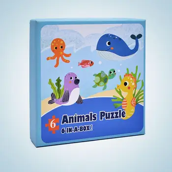 

6 In 1 Marine Animals Vehicles Puzzle Intellectual Development Toy Children Kids