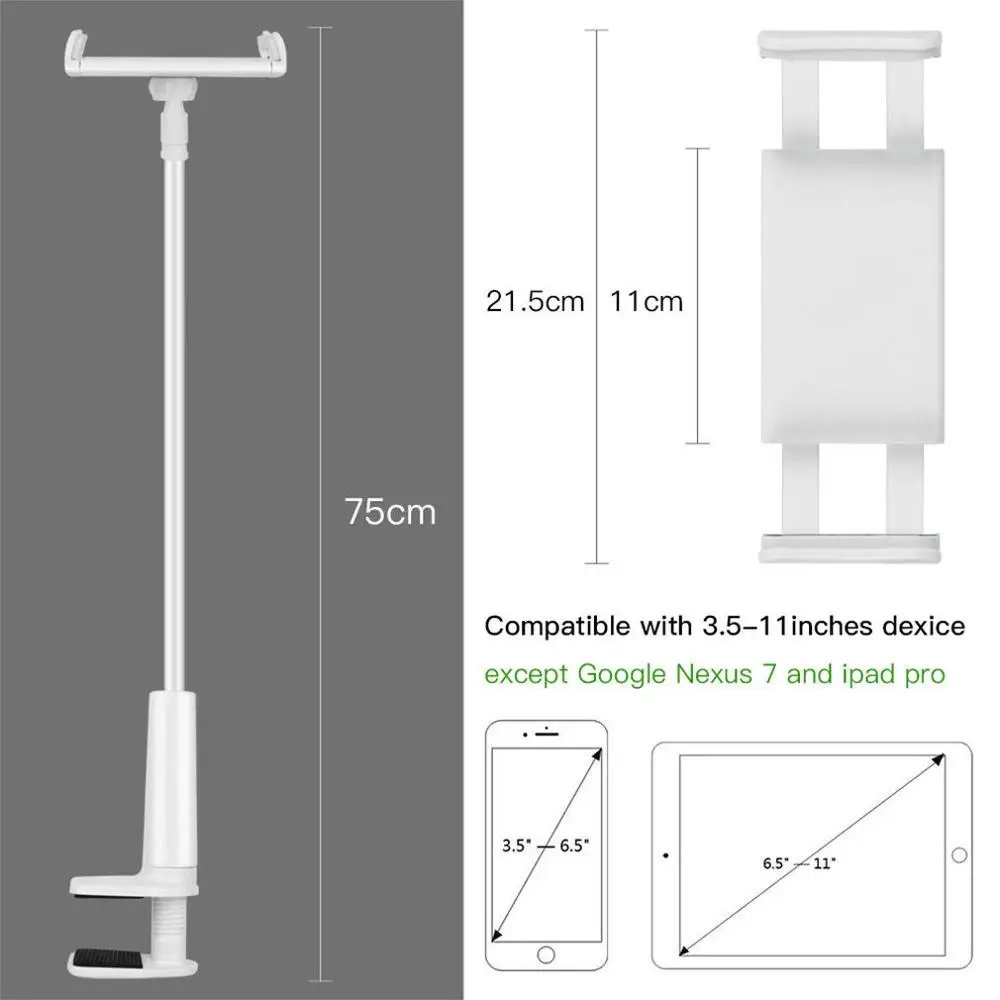  360 Gooseneck Table Bed Clamp Stand Holder Mount For iPad Tablet Flexible Arm