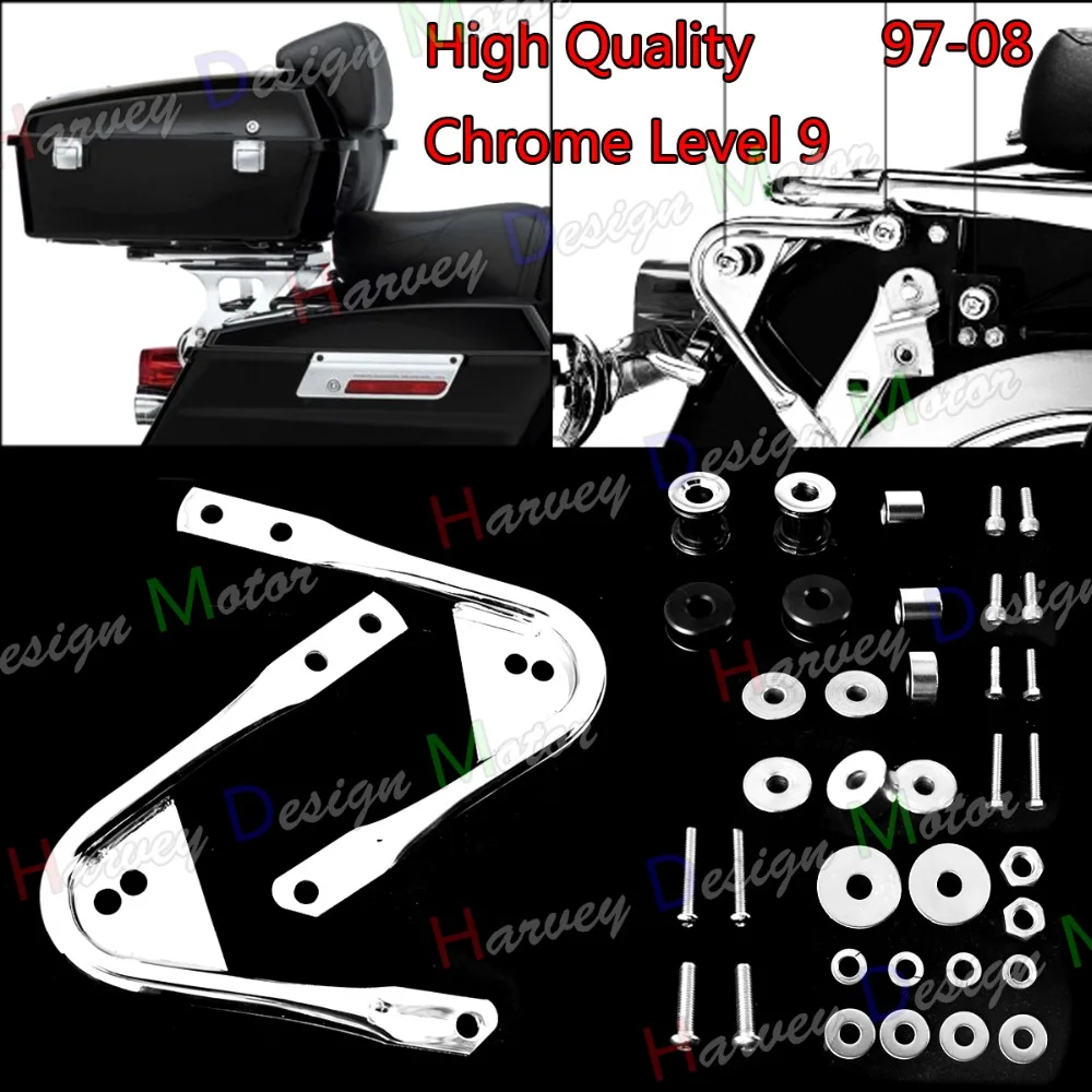 Chrome Detachable Two Up Luggage Rack Docking Hardware Kit For Harley Touring Road Glide Street 1997-2008 | Автомобили и