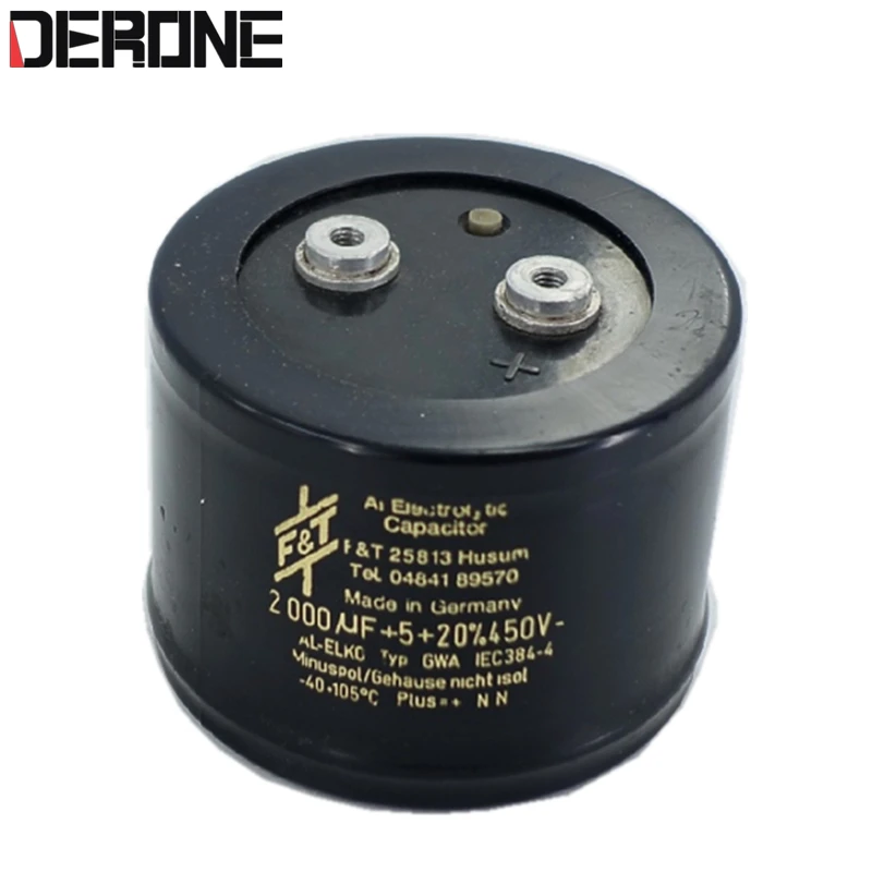 

1piece F&T 2000uF 450V Capacitor for diy power amplifier Made in Germany second hand free shipping