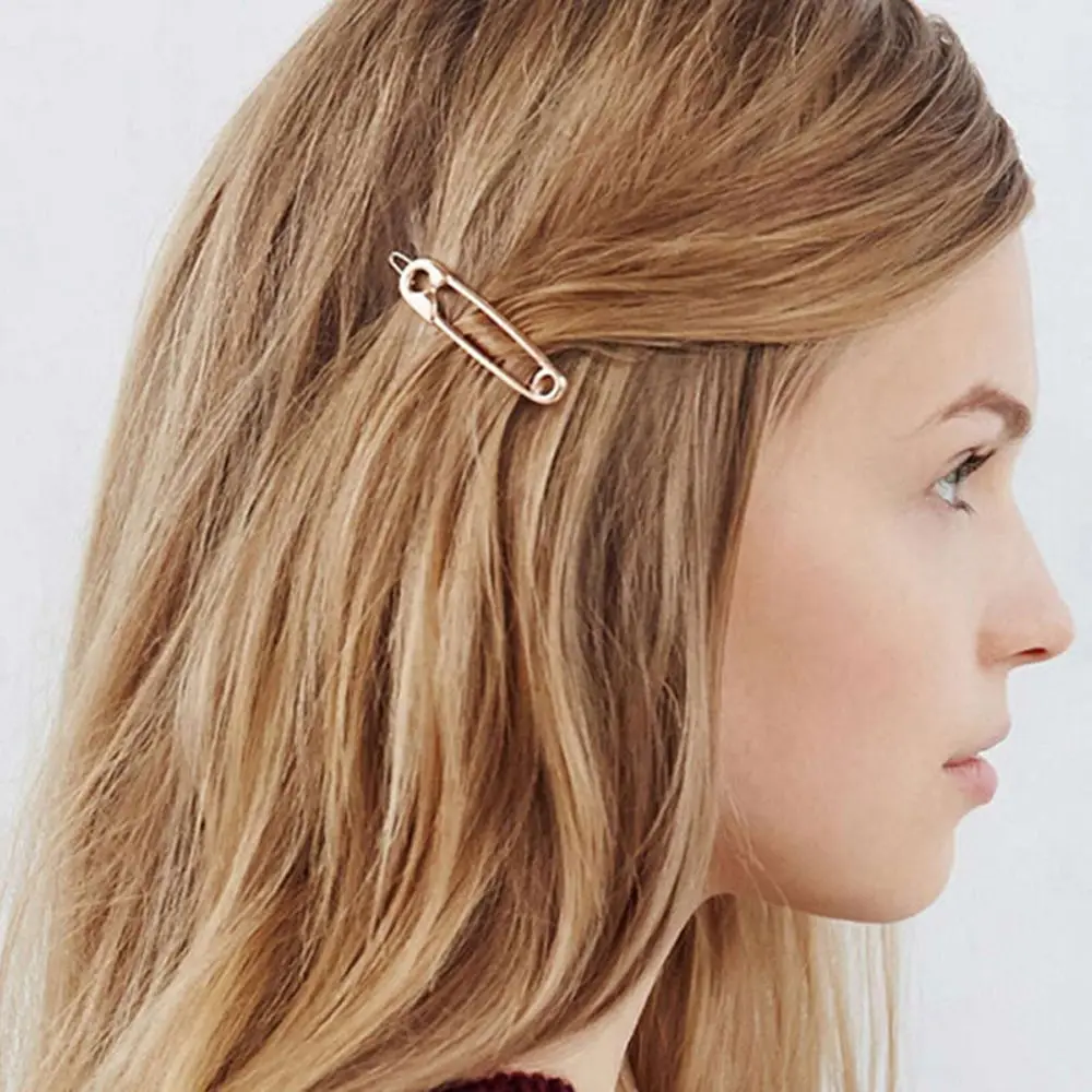 1PC Chic Gold Silver Metal Hairpins Geometric Triangle Bow-knot Cats Hair Clips Cute Barrettes Hair Styling Accessories Tools