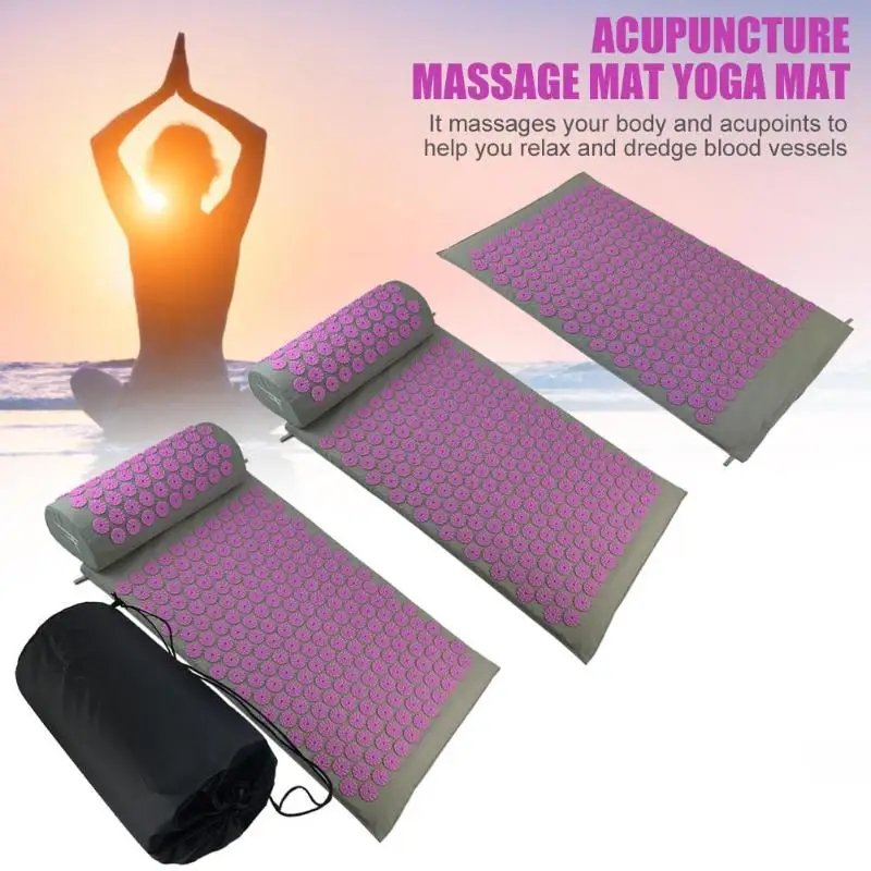 Massager Cushions Acupressure Mats Pillow Yoga Mats Relieve Back Pain Spike Mat Head Neck Back Foot Massage Yoga Mats