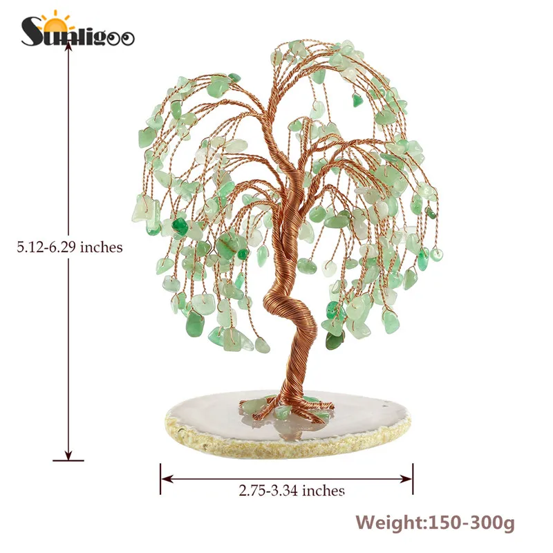 Sunligoo розовый кварц целебные Хрустальные Фигурки дерева драгоценный камень с натуральным агатом основа денежное дерево фэн-шуй украшения 5,12-6,29"