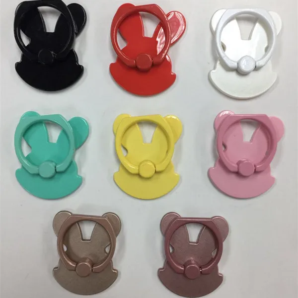 For iPhone Samsung Smart Holder Rabbit Design Phone Holders Mobile Phone Smartphone Stand Holder 360 Degree Plastic Finger Ring