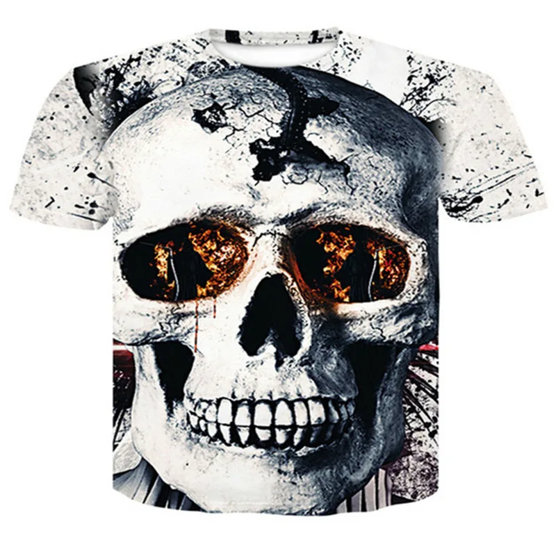 

Casual Mens t shirt Slim Fit 3D skull TShirt Men camisetas Short Sleeve Tops Punisher Funny tshirt Quick drying Fitness clothing