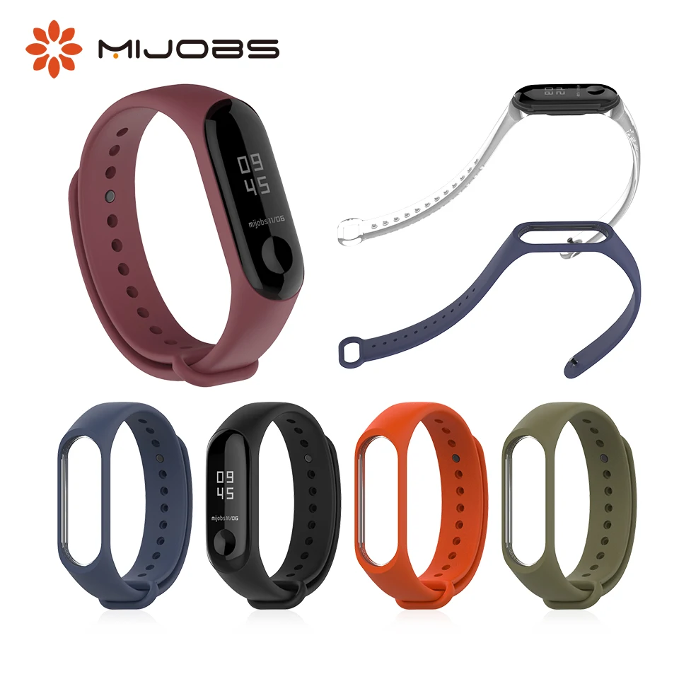 

Mijobs Mi Band 3 Bracelet for Xiaomi Mi Band 3 Accessories Smart Watches Miband 3 Sports Wristbands Silicone Wrist Strap Miband3