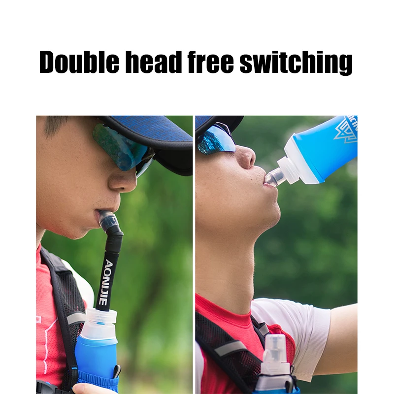 450/500 ML Water Bottle Soft Folding Portable Squeeze Travel Bottles Outdoor Flexible Running Drinkware With Dust-proof Cover